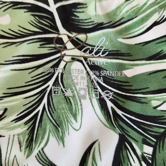 Cali‎ Active Leggings Yoga Running  Tropical Palm Floral Sz S EUC - Picture 10 of 13